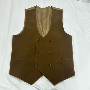 Suede vest double button